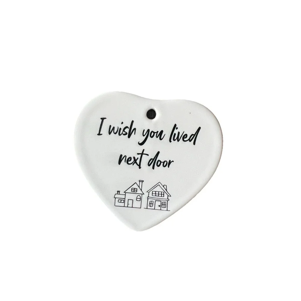 Real Estate Tree Ornament Heart Plaque Live Next Door Neighbors Home Decor